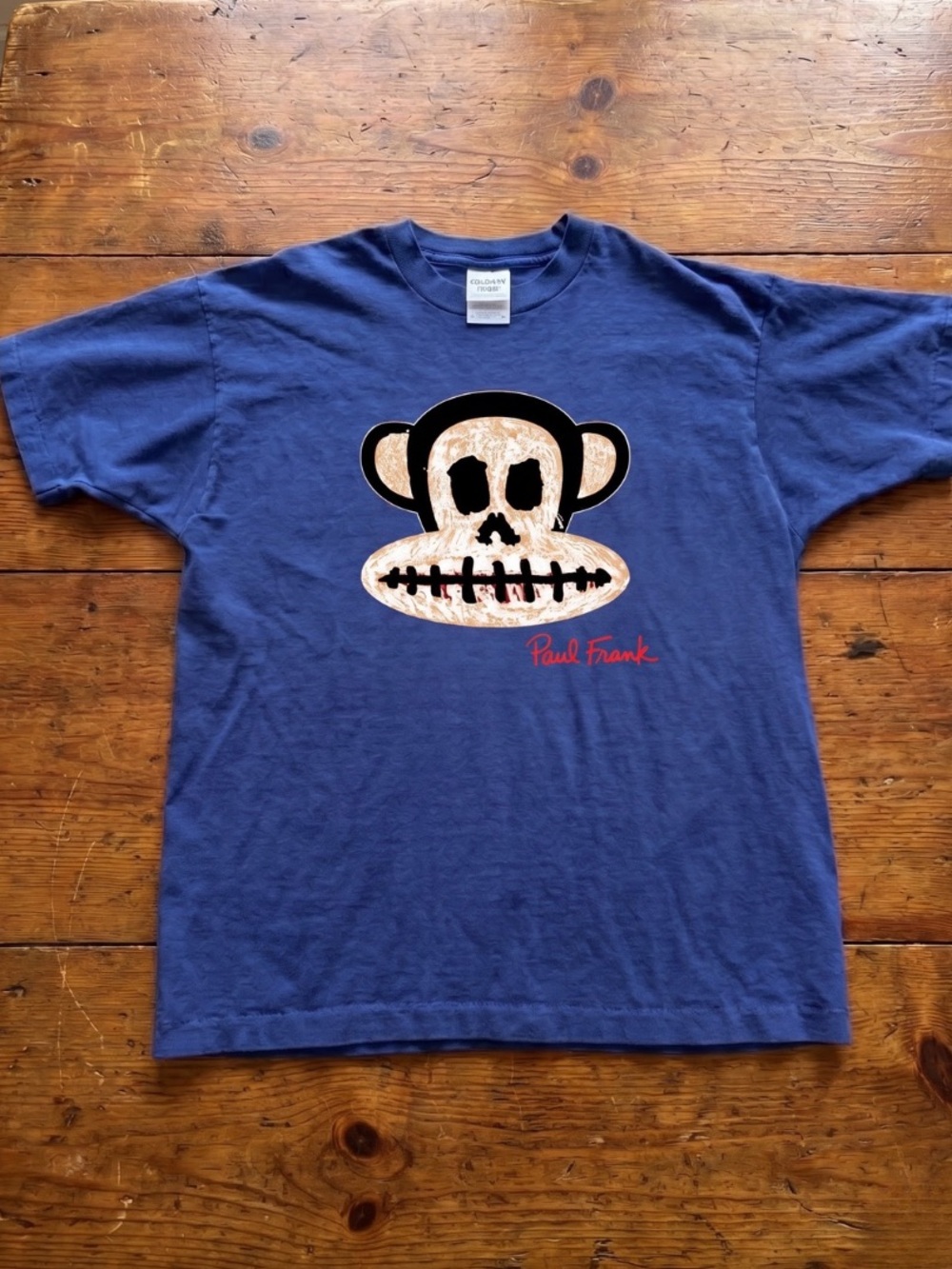 Paul Frank Blue Skull Graphic T-Shirt Y2K Retro Skater Unisex Tee